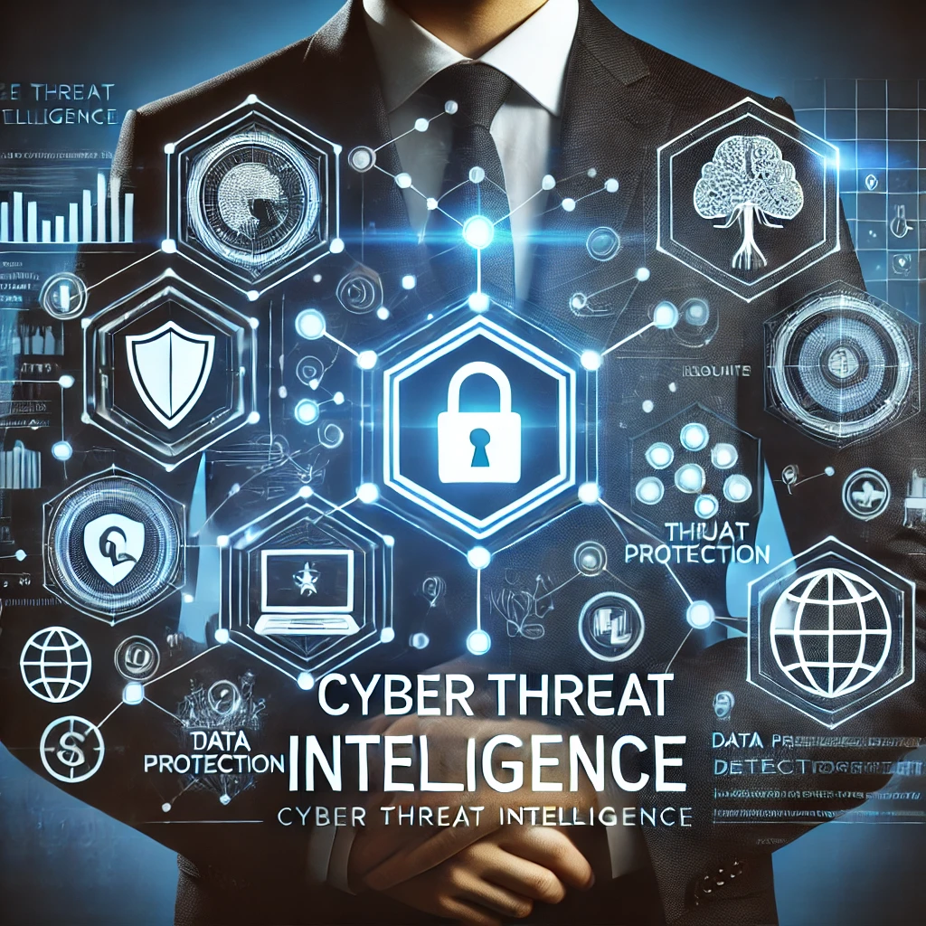 A professional and modern illustration representing Cyber Threat Intelligence.